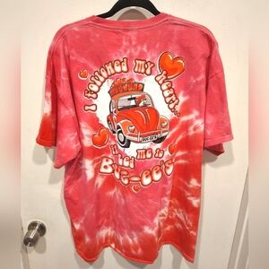 Buc-ee's My Heart Led Me Pink Tie Dye Graphic T-shirt Sz 2XL Casual Summer Beach